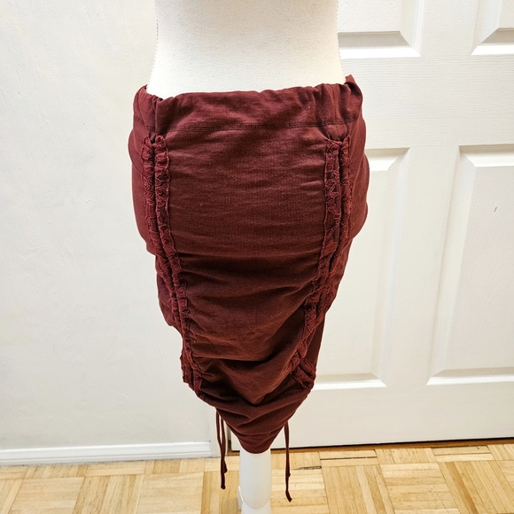 NEW Convertible MISS BE by Emmanuelle Blanc Festival Ruched Dark Red Skirt Dress - Picture 8 of 16